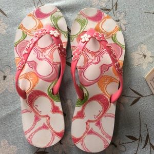 Coach flip flops. Worn only once.